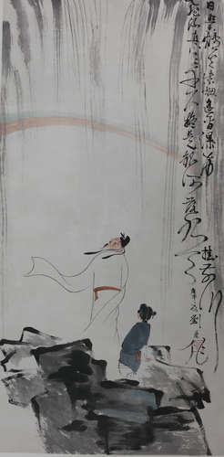 A CHINESE PAINTING SCROLL, LIU DANZHAI MARK