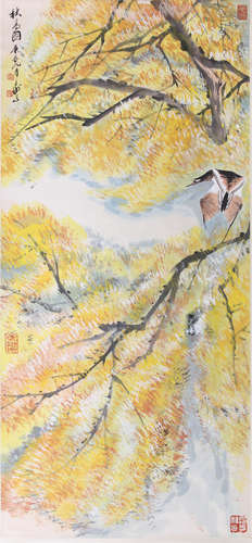 A CHINESE PAINTING SCROLL,HAN TAINHENG MARK