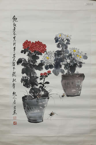 A CHINESE PAINTING SCROLL, TANG YUN MARK