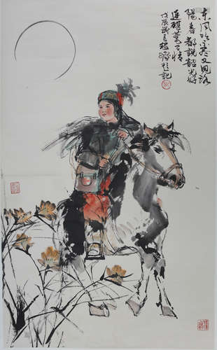 A CHINESE PAINTING SCROLL,CHENG SHIFA MARK