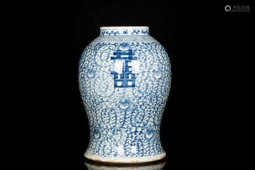 BLUE AND WHITE 'XI' VASE