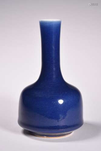 清 蓝釉双陆瓶