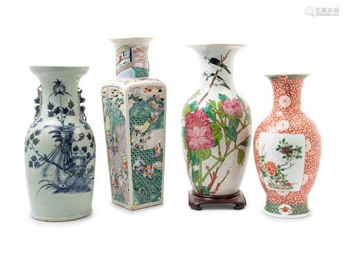 Four Chinese Vases Height of taller 16 1/2 inches, 42