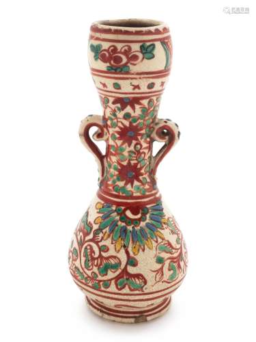 A Chinese Red, Green and Yellow Glazed Porcelain Double