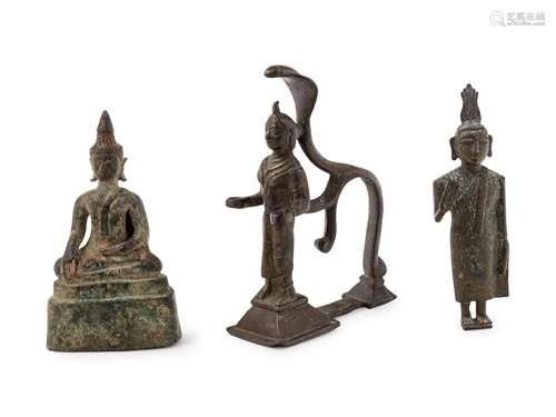 Three Southeast Asian Bronze Figures of Buddha Height