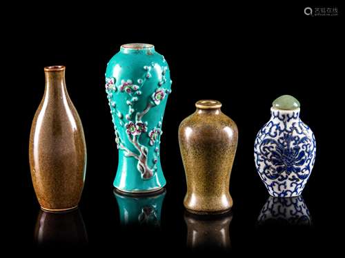 Four Chinese Porcelain Bottles Height of largest 3 1/2