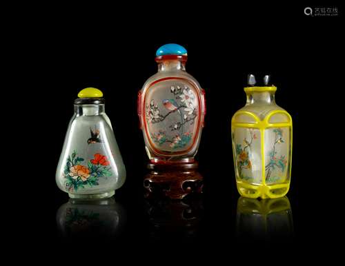 Three Chinese Inside Painted Glass Snuff Bottles