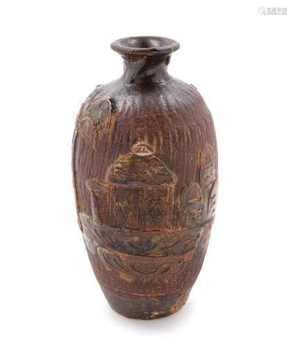 A Japanese Pottery Vase Height 6 1/4 in., 16 cm.