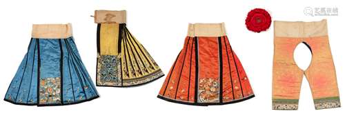 A Group of Chinese Textiles Length of longest 37 in.,