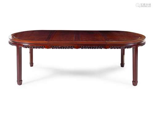 A Chinese Export Rosewood Dining Room Set Table: height