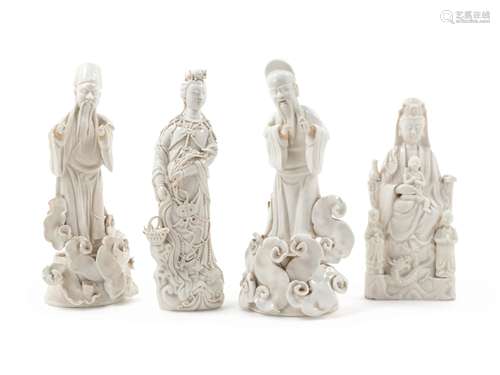 Four Chinese Blanc-de-Chine Figures Height of tallest