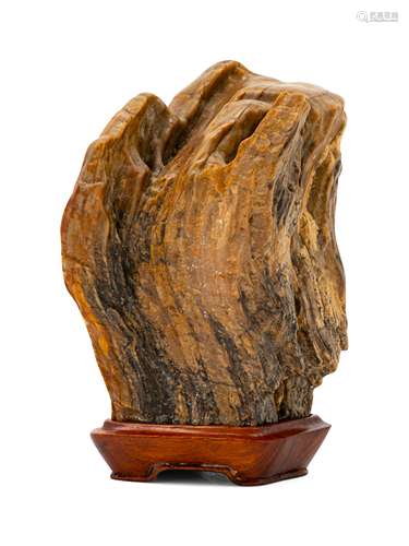 A Chinese Petrified Wood Scholar's Rock Height 4 in.,