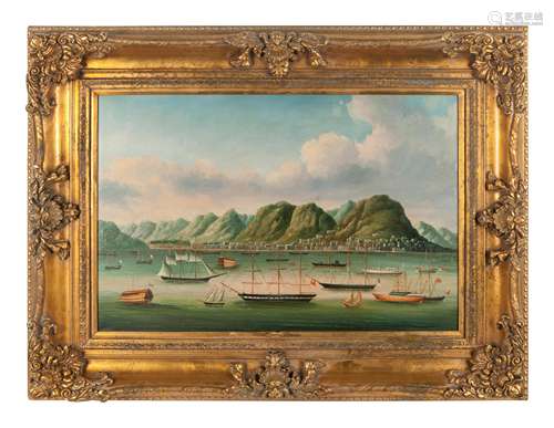 A Chinese Export Painting  Image: 35 1/2 x 23 in., 90 x