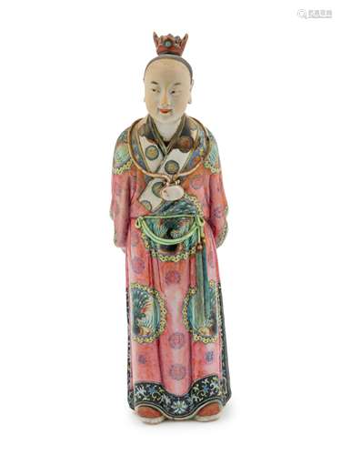 A Chinese Famille Rose Porcelain Figure of Jia Baoyu