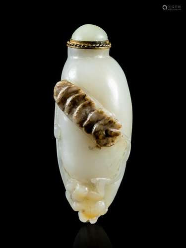 A Chinese Pale Celadon Jade Snuff Bottle Height of