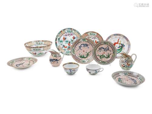 A Partial Chinese Export Famille Rose Porcelain Dining