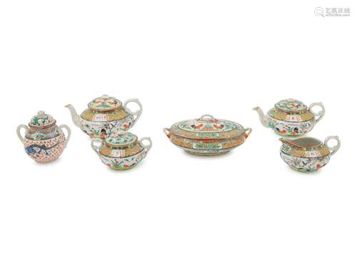 Six Chinese Export Famille Rose Tea Wares Diam of