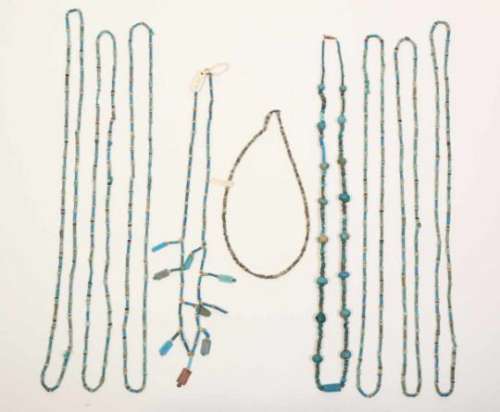 Egypt, several faience beaded necklaces, Late Period., [zkj]200