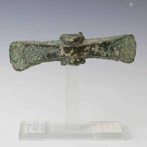 Greek bronze axe head, ca. 1200 BC.Provenance, Archea Amsterdam and private collection Amsterdam, w.