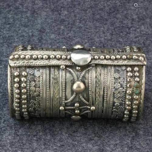 Pakistan, cylindrical braceletalloyed silver. Lit. ref. Ethnic Jewelry, René v.d. Star, page 126 top