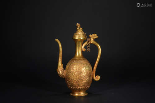 Tang dynasty pure gold  ewer