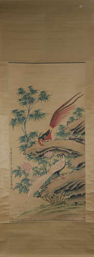 Qing dynasty Jiang tingxi's  flower and bird painting