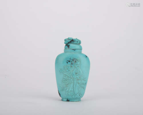 Qing dynasty turquoise maid snuff bottle