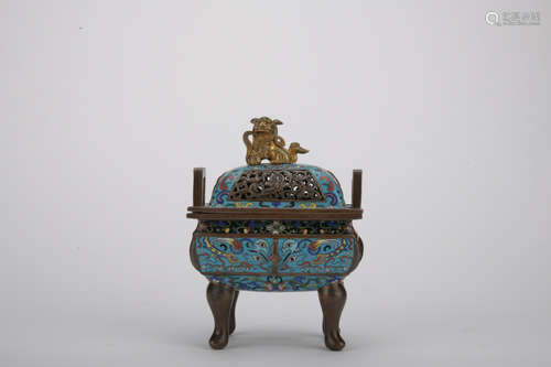 Qing dynasty cloisonne incense burner