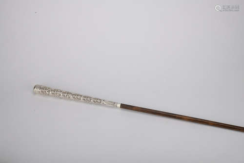 Qing dynasty walking stick with silver Faucet