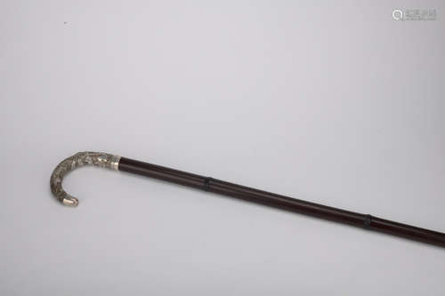 Qing dynasty walking stick with silver Faucet