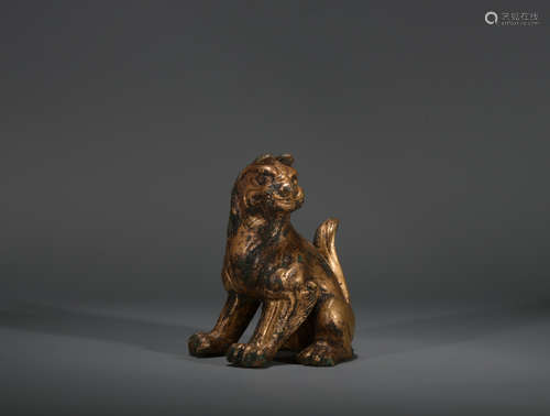 Qing dynasty gilt bronze beast ornament