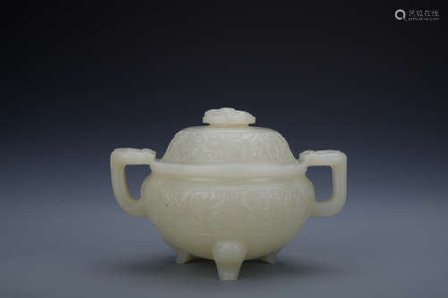 Qing dynasty jade incense burner