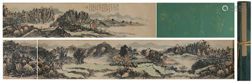 The modern times Huang binhong's landscape hand scroll