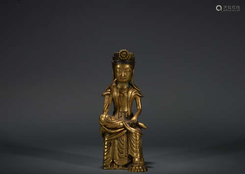 Liao dynasty gilt bronze statue of free Gaunyin