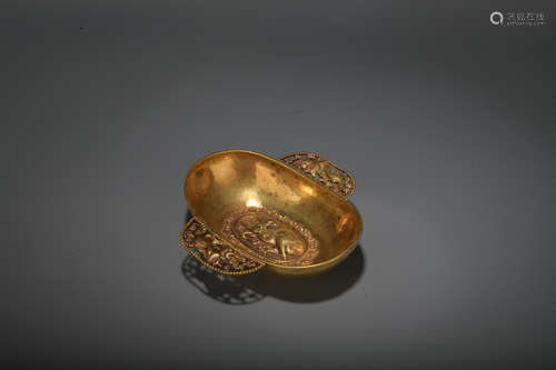 Qing dynasty gold writing-brush washer