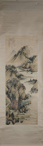 Qing dynasty He weitang's landscape painting