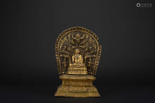 Ming dynasty gilt bronze statue of guru