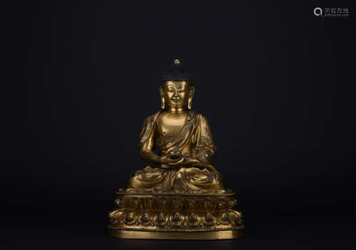 The 16th gilt bronze statue of Amitabha