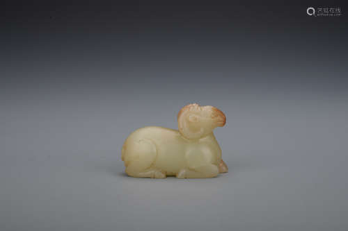 Qing dynasty jade sheep ornament