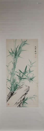 The modern times Qi gong's bamboo painting