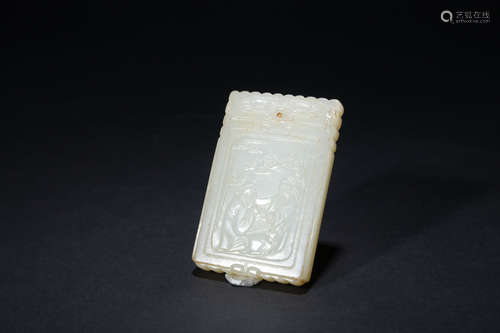 Qing dynasty jade figure card