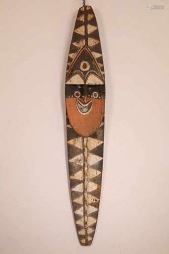 PNG, Abelam, wooden spirit maskwith pigments and weathered patina, h. 192 cm. [1]500