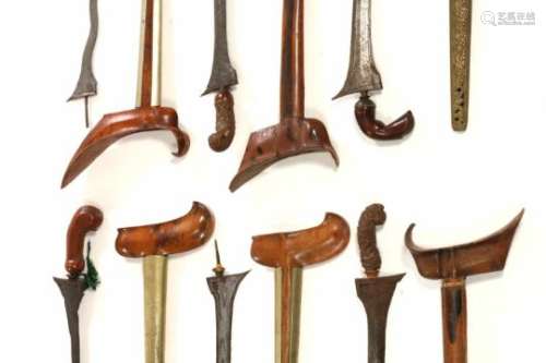Indonesia, a collection of various keris and keris parts., [ds]300