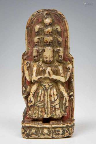 Tibet, zeepstenen Avalokiteshvara met elf hoofden, 16e eeuwHerkomst: Collectie Cserno, Amsterdam,