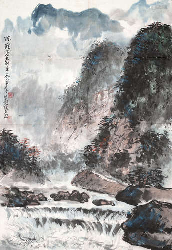 黃篤維 山水 紙本 鏡片