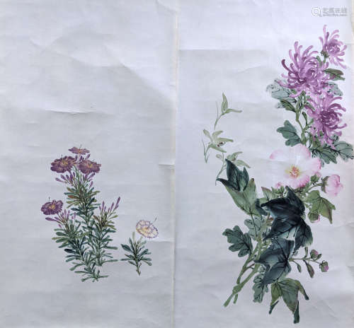 佚名 花卉（套3） 紙本 鏡片