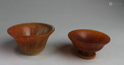 Two Horn-Styled Bowls