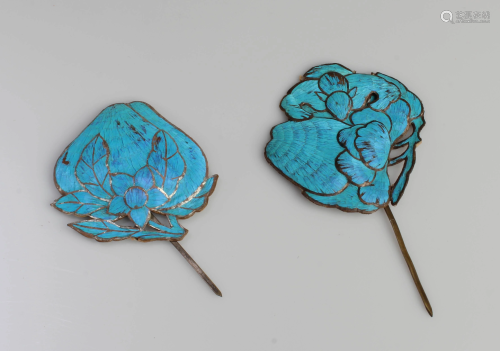 Two Kingfisher Hair Ornaments