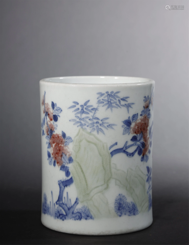 Qing Dynasty, Blue and Underglaze Red Penh…