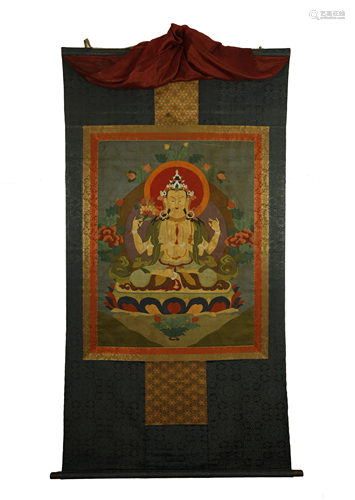 Qing Dynasty, Thangka on Silk